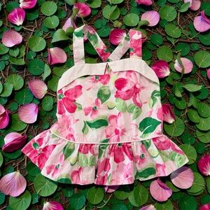 Janie and Jack Pink and Green Floral Top